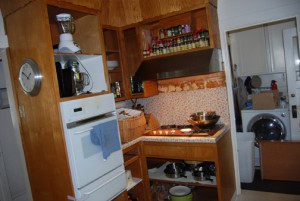 open cupboards